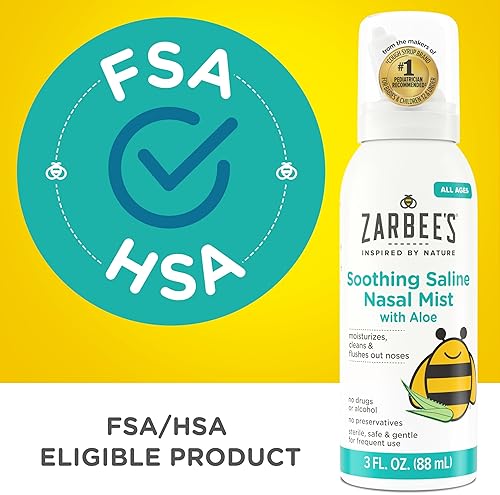 ZARBEE S SOOTHING SALINE NASAL MIST WITH ALOE MOISTURIZES CLEARS NASAL PASSAGES, DRUG-FREE, 3 OZ