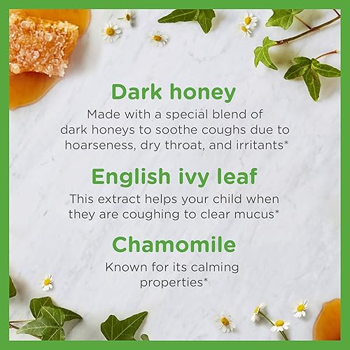 ZARBEES KIDS NIGHTTIME HONEY COUGH SYRUP WITH IVY LEAF CHAMOMILE, DRUG-FREE, 4 OZ
