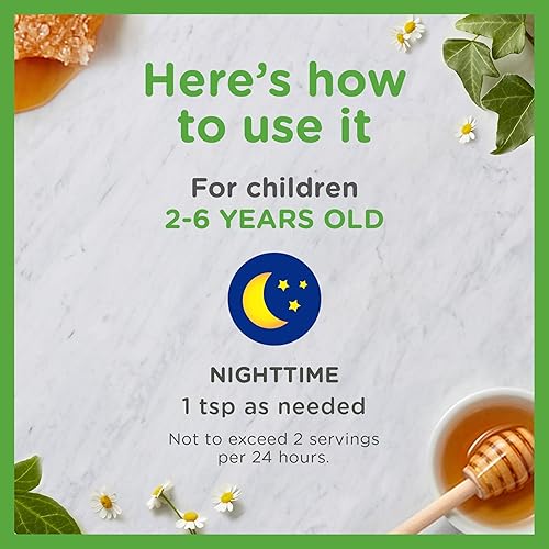 ZARBEES KIDS NIGHTTIME HONEY COUGH SYRUP WITH IVY LEAF CHAMOMILE, DRUG-FREE, 4 OZ