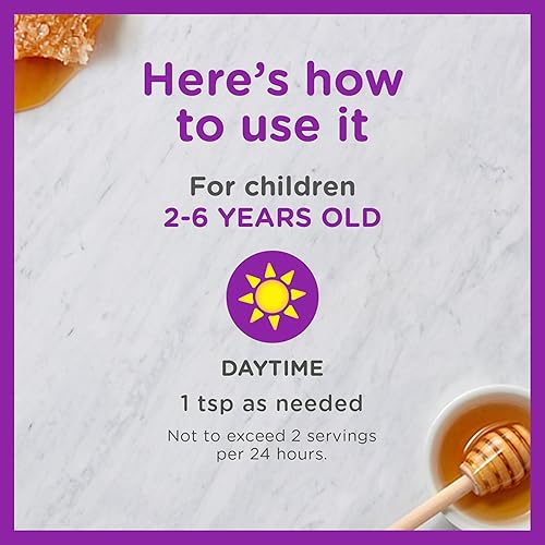 ZARBEES KIDS DAYTIME COUGH SYRUP WITH HONEY, ELDERBERRY, VITAMIN D ZINC, 4 OZ