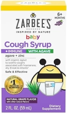 ZARBEES BABY COUGH SYRUP WITH ZINC ORGANIC AGAVE, NATURAL GRAPE FLAVOR, 2 FL OZ, 6 MONTHS