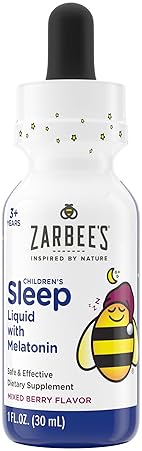 ZARBEE S KIDS MELATONIN LIQUID SLEEP SUPPLEMENT 1MG, NATURAL BERRY, NON-HABIT, 1 FL OZ