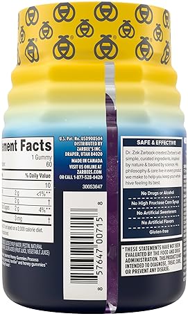 ZARBEES 3MG MELATONIN GUMMIES FOR SLEEP, NATURAL MIXED FRUIT, ADULTS 12 , 60 COUNT