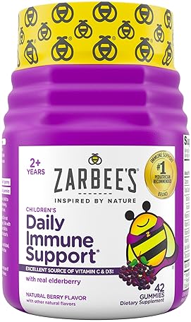 ZARBEE S KIDS ELDERBERRY IMMUNE SUPPORT GUMMIES WITH VITAMINS A C D3 E ZINC, 42 CT