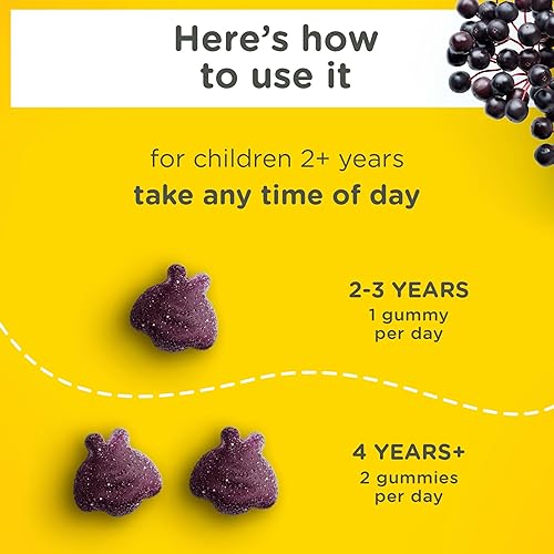 ZARBEE S KIDS ELDERBERRY IMMUNE SUPPORT GUMMIES WITH VITAMINS A C D3 E ZINC, 42 CT