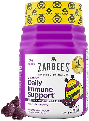 ZARBEE S KIDS ELDERBERRY IMMUNE SUPPORT GUMMIES WITH VITAMINS A C D3 E ZINC, 42 CT