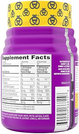 ZARBEES KIDS IMMUNE SUPPORT GUMMIES WITH ELDERBERRY, VITAMINS C, D3 ZINC, SUGAR-FREE, 60 CT