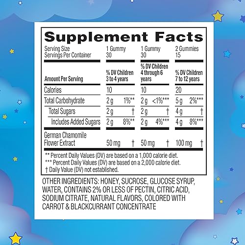 ZARBEES MELATONIN-FREE BEDTIME GUMMIES FOR KIDS WITH HONEY, RASPBERRY LEMON CHAMOMILE, 30CT