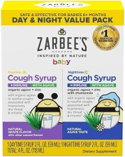 ZARBEES BABY COUGH MEDICINE VALUE PACK 2X2 FL OZ ORGANIC AGAVE, ZINC, GRAPE DAY CHAMOMILE NIGHT