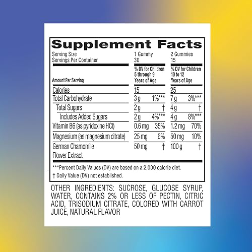 ZARBEES NATURALS CALM GUMMIES FOR KIDS 5 , MAGNESIUM CHAMOMILE, MELATONIN-FREE, 30 CT