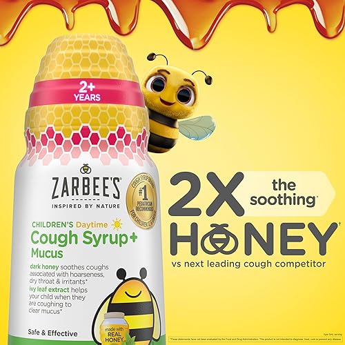 ZARBEES KIDS HONEY COUGH SYRUP DAY NIGHT PACK, TODDLER MUCUS RELIEF, MIXED BERRY, 2X4OZ