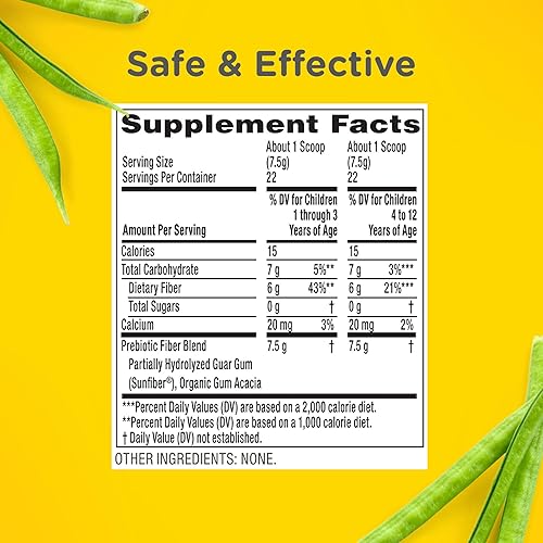 ZARBEES KIDS PREBIOTIC FIBER POWDER, SUGAR-FREE, GLUTEN-FREE, FLAVORLESS, 5.82 OZ, AGES 1-12