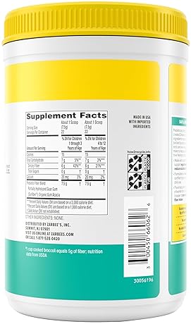 ZARBEES KIDS PREBIOTIC FIBER POWDER, SUGAR-FREE, GLUTEN-FREE, FLAVORLESS, 5.82 OZ, AGES 1-12