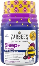 ZARBEES SLEEP AND IMMUNE SUPPORT GUMMIES, 30 COUNT NATURAL VITAMINS FOR KIDS ADULTS
