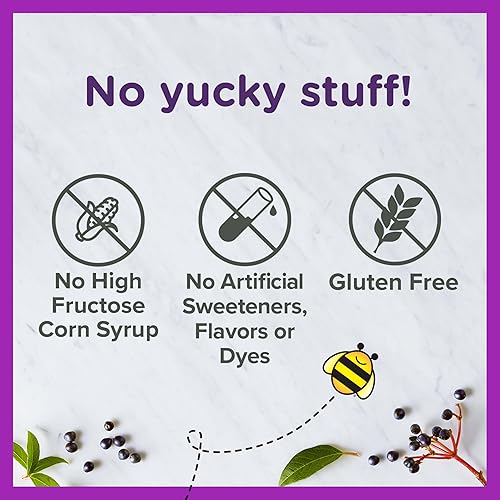 ZARBEES ELDERBERRY SYRUP FOR KIDS IMMUNE SUPPORT WITH VITAMIN C ZINC, NATURAL BERRY, 8 FL OZ