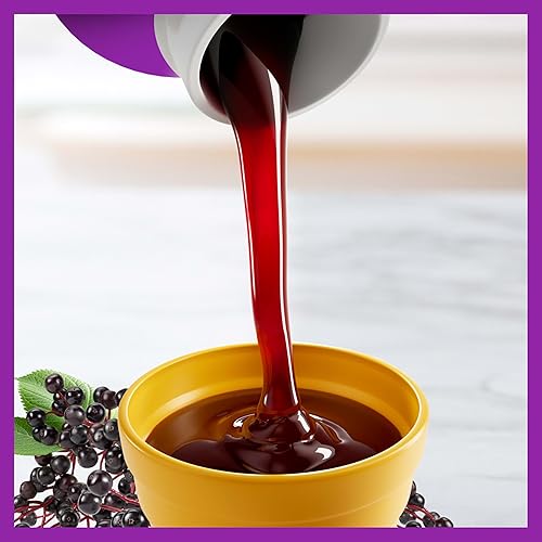 ZARBEES ELDERBERRY SYRUP FOR KIDS IMMUNE SUPPORT WITH VITAMIN C ZINC, NATURAL BERRY, 8 FL OZ