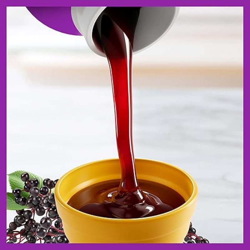 ZARBEES ELDERBERRY SYRUP FOR KIDS IMMUNE SUPPORT WITH VITAMIN C ZINC, NATURAL BERRY, 8 FL OZ