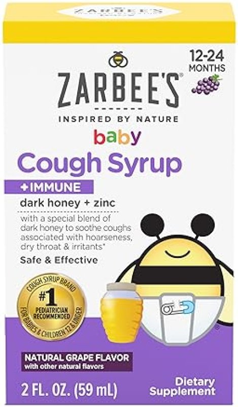 ZARBEES BABY HONEY COUGH SYRUP WITH ZINC FOR IMMUNE SUPPORT, GRAPE, 2 FL. OZ, 12-24 MONTHS
