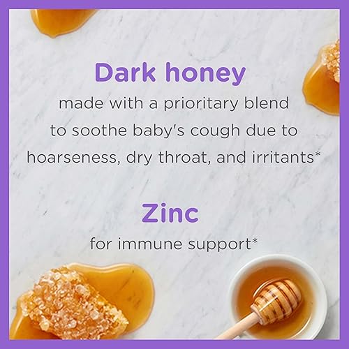 ZARBEES BABY HONEY COUGH SYRUP WITH ZINC FOR IMMUNE SUPPORT, GRAPE, 2 FL. OZ, 12-24 MONTHS