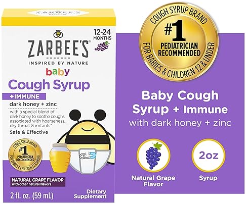 ZARBEES BABY HONEY COUGH SYRUP WITH ZINC FOR IMMUNE SUPPORT, GRAPE, 2 FL. OZ, 12-24 MONTHS