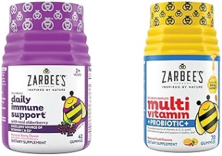ZARBEES KIDS IMMUNE SUPPORT MULTIVITAMIN PROBIOTIC GUMMIES WITH ELDERBERRY, C ZINC, 112 CT