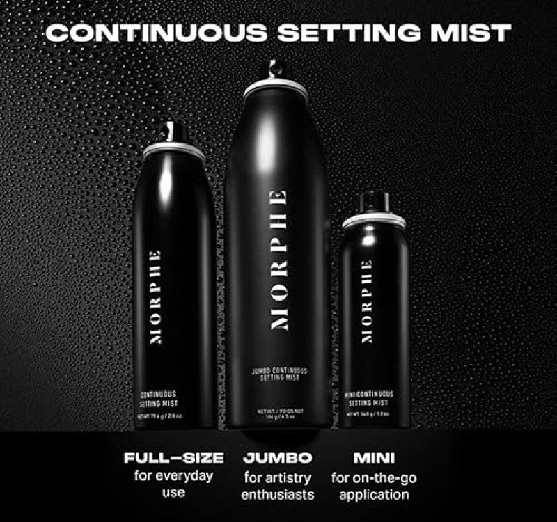 MORPHE JUMBO SETTING SPRAY HYDRATING FACE MIST DUO, RADIANT MAKEUP FINISH, 6.5 OZ EACH