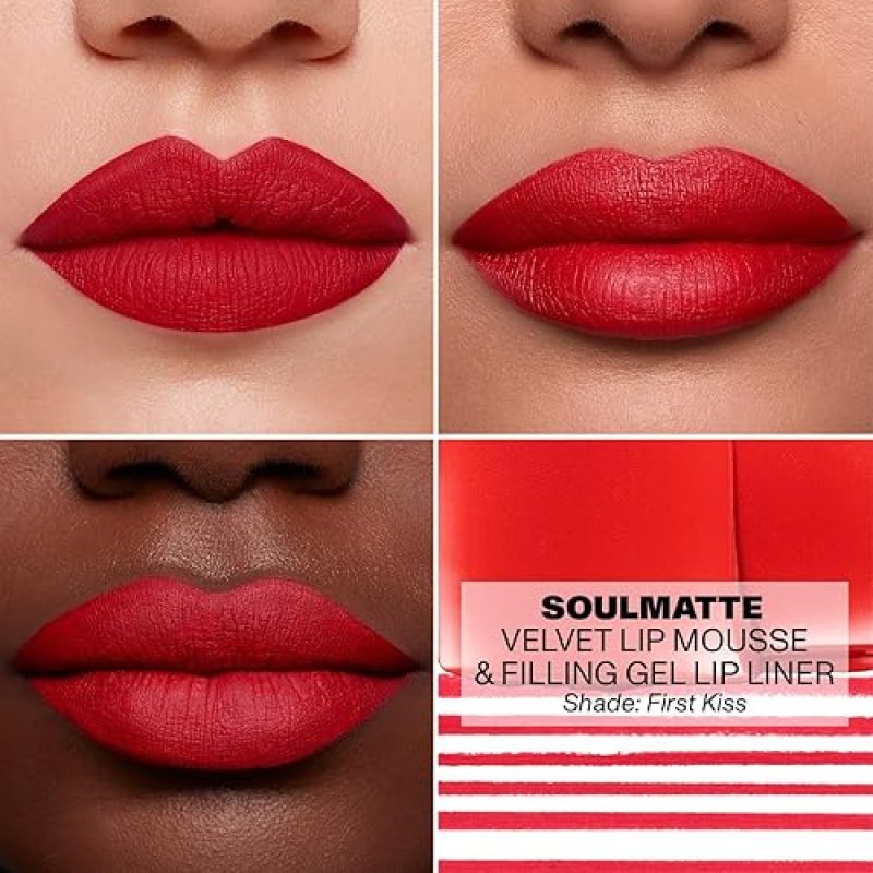 MORPHE SOULMATTE VELVET LIP MOUSSE MATTE LIPSTICK WITH VITAMIN E LONG-LASTING HYDRATION, FIRST KISS