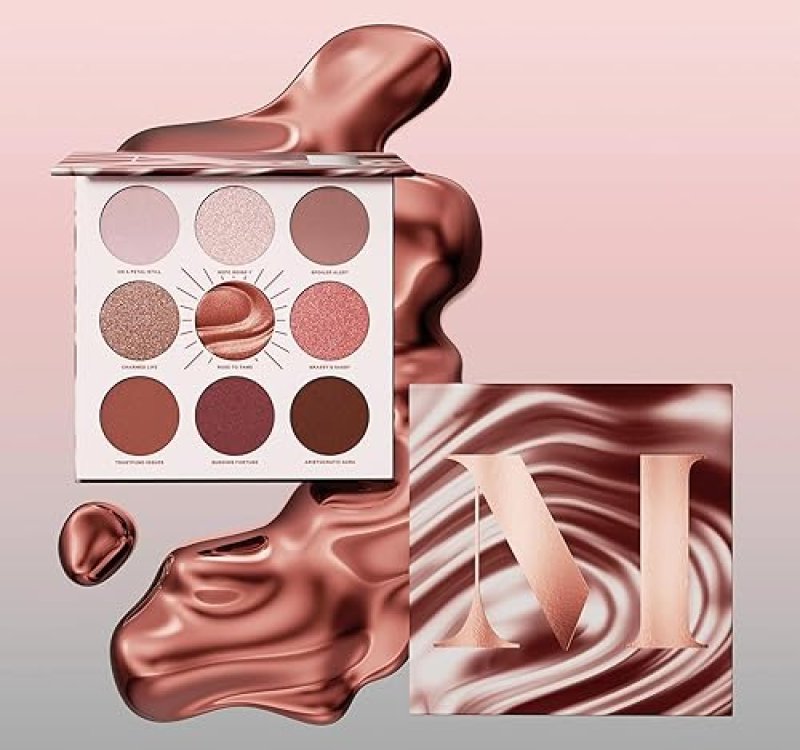 MORPHE ROSE TO FAME EYESHADOW PALETTE CONTINUOUS SETTING SPRAY METALLIC, PIGMENTED, LONG-LASTING