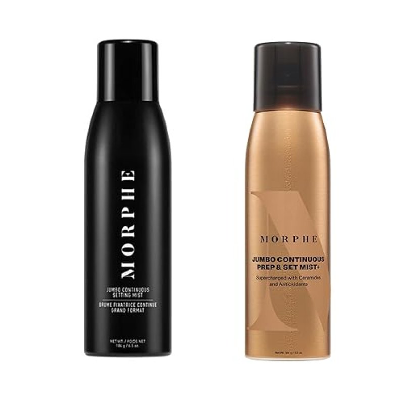 MORPHE JUMBO CONTINUOUS SETTING SPRAY HYDRATING FACE MIST DUO, RADIANT FINISH 6.5OZ EACH