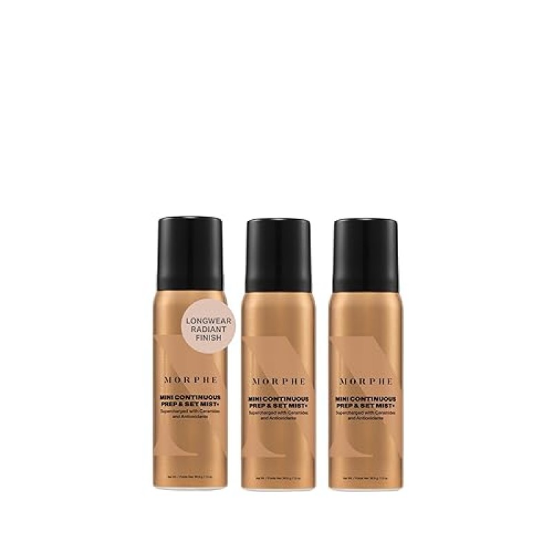MORPHE MINI HYDRATING SETTING SPRAY WITH CERAMIDES ANTIOXIDANTS, 3 X 1.3 FL OZ