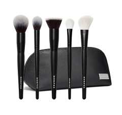 MORPHE FACE THE BEAT 5-PIECE MAKEUP BRUSH SET WITH SYNTHETIC BRISTLES BRUSH CASE