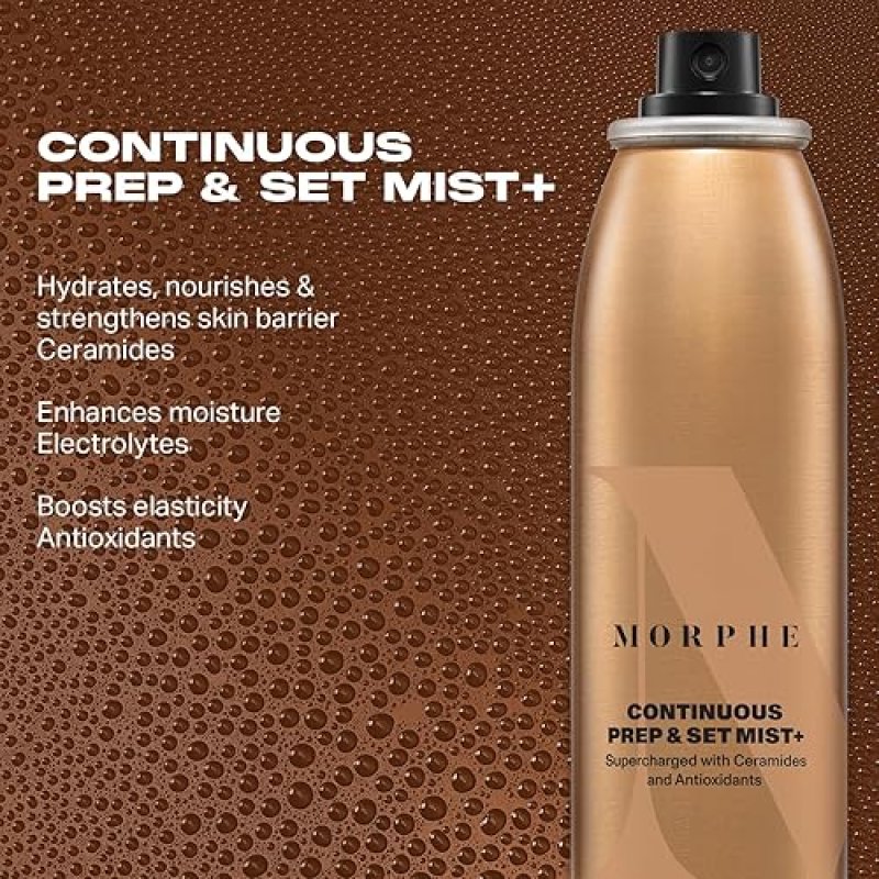 MORPHE MINI HYDRATING SETTING SPRAY WITH CERAMIDES ANTIOXIDANTS, 3-PACK 1.3 FL OZ