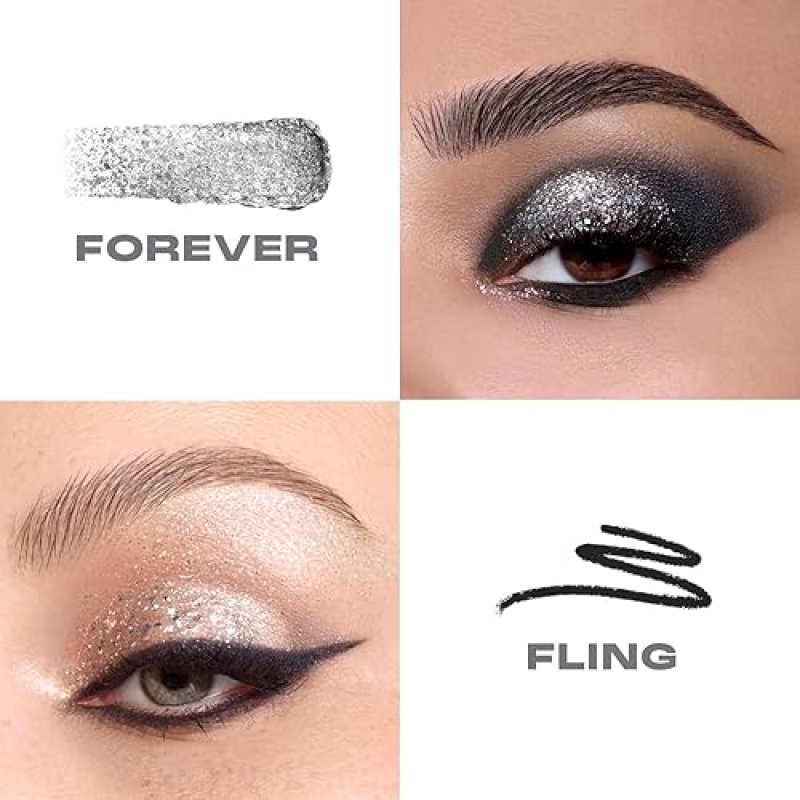 MORPHE MIXED SIGNALS DUAL-ENDED EYESHADOW STICK CREAM PIGMENT CHROME FLAKES, FOREVER FLING