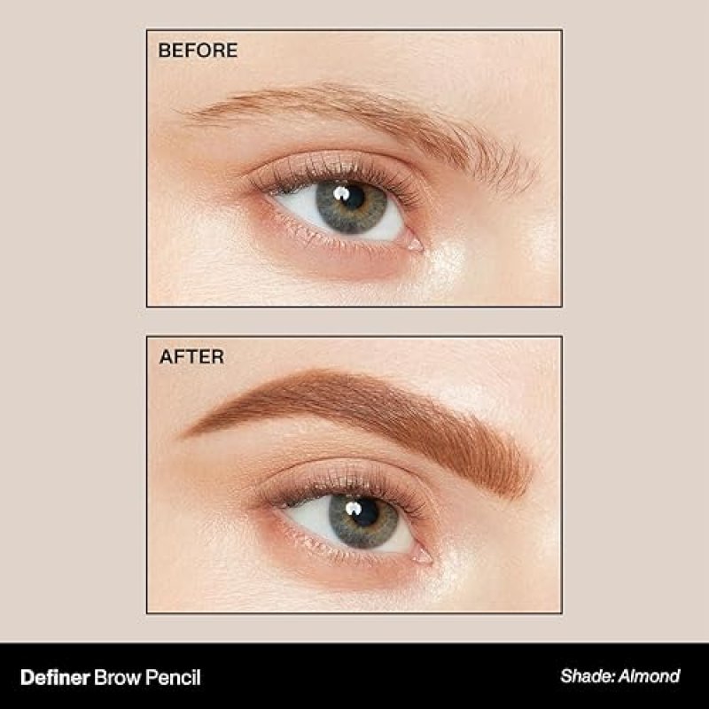 MORPHE DEFINER DUAL-ENDED ALMOND BROW PENCIL WITH SLANTED TIP SPOOLIE SMOOTH, PRECISE
