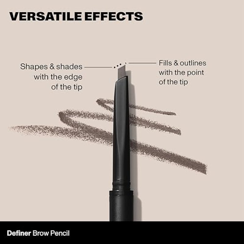 MORPHE DEFINER DUAL-ENDED ALMOND BROW PENCIL WITH SLANTED TIP SPOOLIE SMOOTH, PRECISE