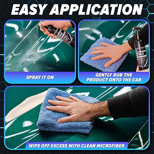 CARFIDANT CERAMIC SILK SPRAY CERAMIC COATING FOR CARS, RVS BOATS GLOSSY, HYDROPHOBIC, DURABLE 16.9 O