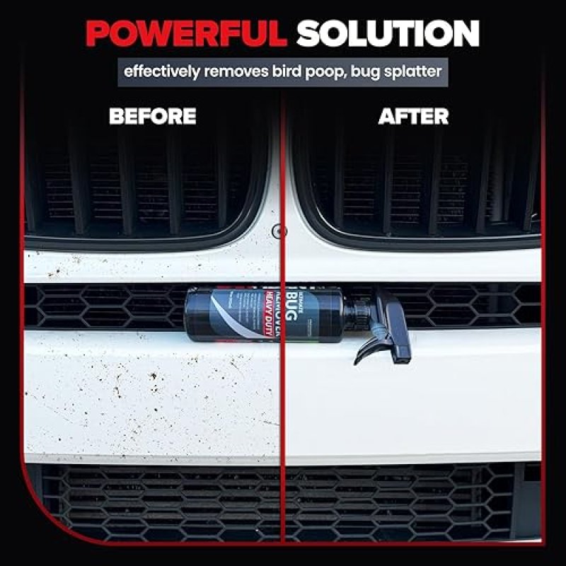 CARFIDANT HEAVY DUTY BUG REMOVER SPRAY 18OZ POWERFUL CAR EXTERIOR CLEANER FOR PAINT, GLASS CHROME