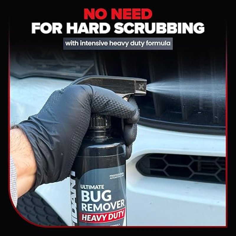 CARFIDANT HEAVY DUTY BUG REMOVER SPRAY 18OZ POWERFUL CAR EXTERIOR CLEANER FOR PAINT, GLASS CHROME
