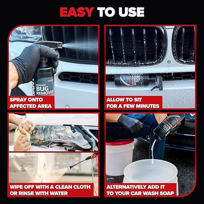 CARFIDANT HEAVY DUTY BUG REMOVER SPRAY 18OZ POWERFUL CAR EXTERIOR CLEANER FOR PAINT, GLASS CHROME