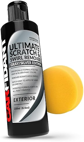 CARFIDANT GRAY SILVER SCRATCH REMOVER KIT WITH BUFFER PAD DEEP CAR SCRATCH REPAIR 8.4 OZ