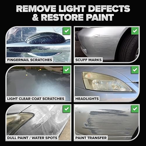 CARFIDANT GRAY SILVER SCRATCH REMOVER KIT WITH BUFFER PAD DEEP CAR SCRATCH REPAIR 8.4 OZ