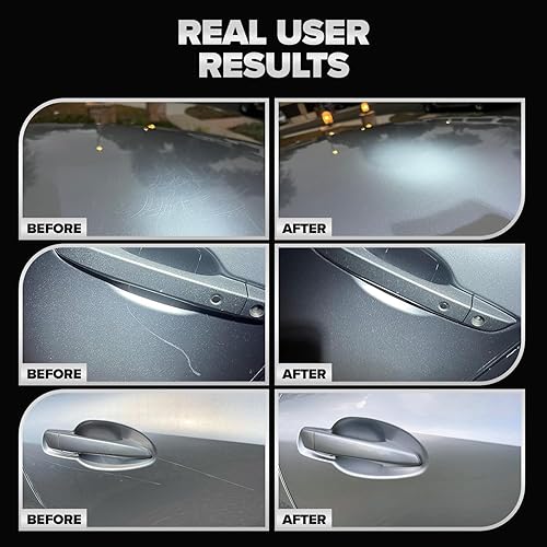 CARFIDANT GRAY SILVER SCRATCH REMOVER KIT WITH BUFFER PAD DEEP CAR SCRATCH REPAIR 8.4 OZ