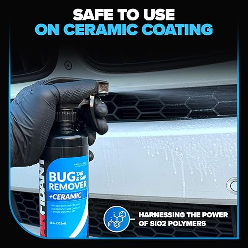 CARFIDANT CAR BUG REMOVER SPRAY WITH CERAMIC COATING REMOVES BUGS BIRD POOP, SAFE ON PAINT 18 OZ SPO
