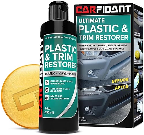 CARFIDANT PLASTIC RESTORER 8.4OZ RESTORES PROTECTS FADED PLASTIC, VINYL RUBBER TRIM