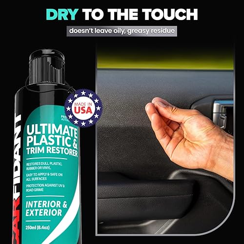 CARFIDANT PLASTIC RESTORER 8.4OZ RESTORES PROTECTS FADED PLASTIC, VINYL RUBBER TRIM