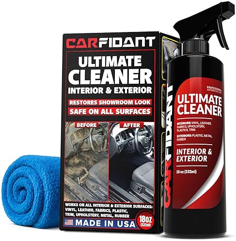 CARFIDANT CAR INTERIOR CLEANER SPRAY 18OZ DEEP CLEAN LEATHER, FABRIC, PLASTIC VINYL SEATS
