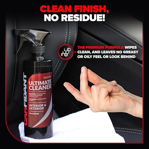 CARFIDANT CAR INTERIOR CLEANER SPRAY 18OZ DEEP CLEAN LEATHER, FABRIC, PLASTIC VINYL SEATS