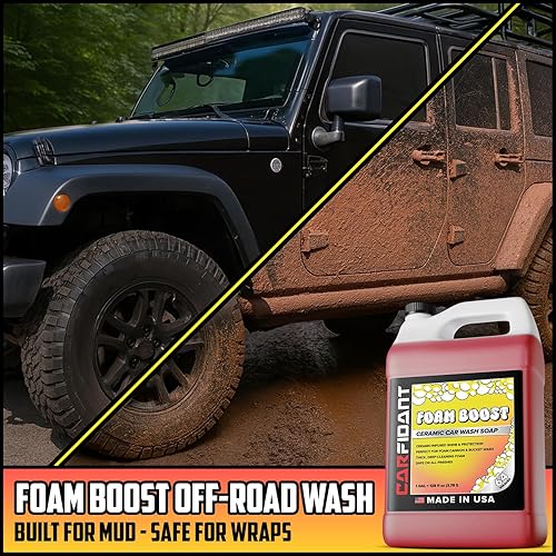 CARFIDANT FOAM BOOST OFF-ROAD ATV WASH SOAP HEAVY-DUTY PH-BALANCED CLEANER FOR TRUCKS UTVS 1 GALLON