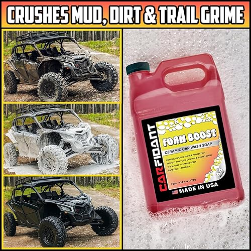 CARFIDANT FOAM BOOST OFF-ROAD ATV WASH SOAP HEAVY-DUTY PH-BALANCED CLEANER FOR TRUCKS UTVS 1 GALLON