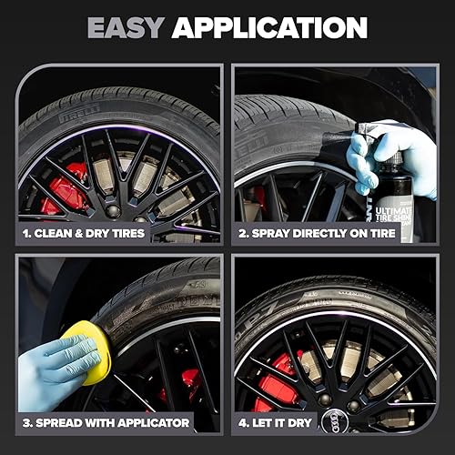 CARFIDANT ULTIMATE TIRE SHINE GALLON - BLACK SATIN FINISH, LONG-LASTING, NON-GREASE 128OZ